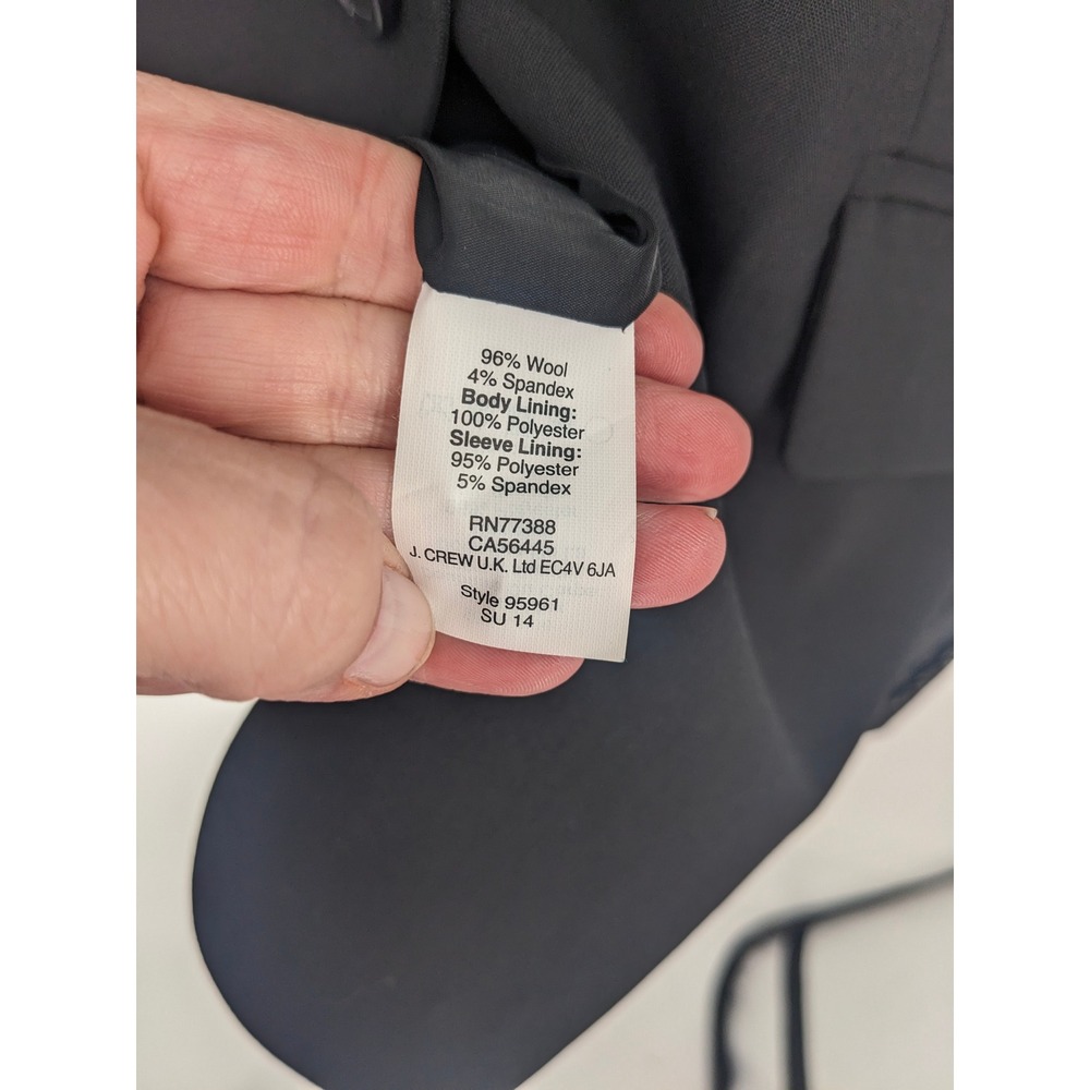 J.Crew Bi Stretch Wool Blend Blazer Womens 6 Black Jacket Corpcore Office Career - Picture 5 of 8